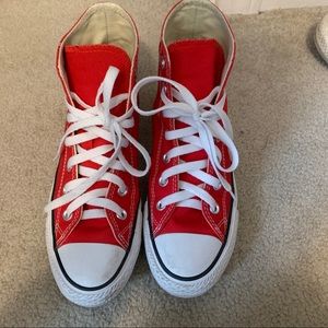 WORN ONCE Red High Top Converse